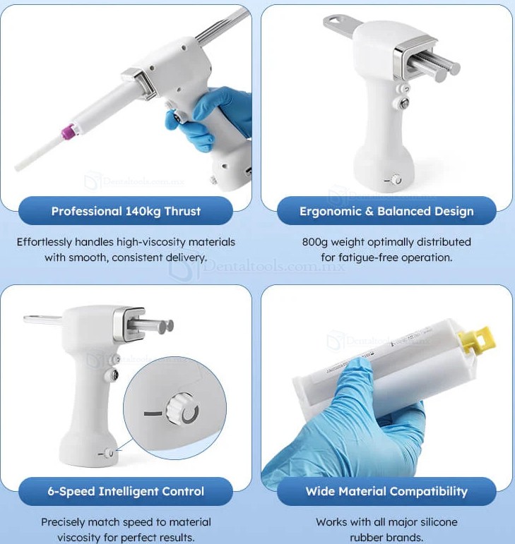 Pistola Dosificadora El&eacute;ctrica Port&aacute;til para Impresi&oacute;n Dental 1:1/2:1 50ml
